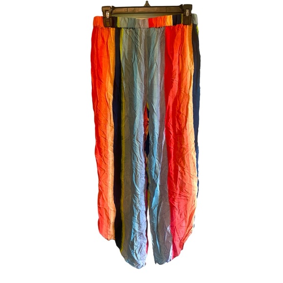 Anthropologie Carla Weeks Watercolor rainbow Striped Pants - Picture 3 of 4